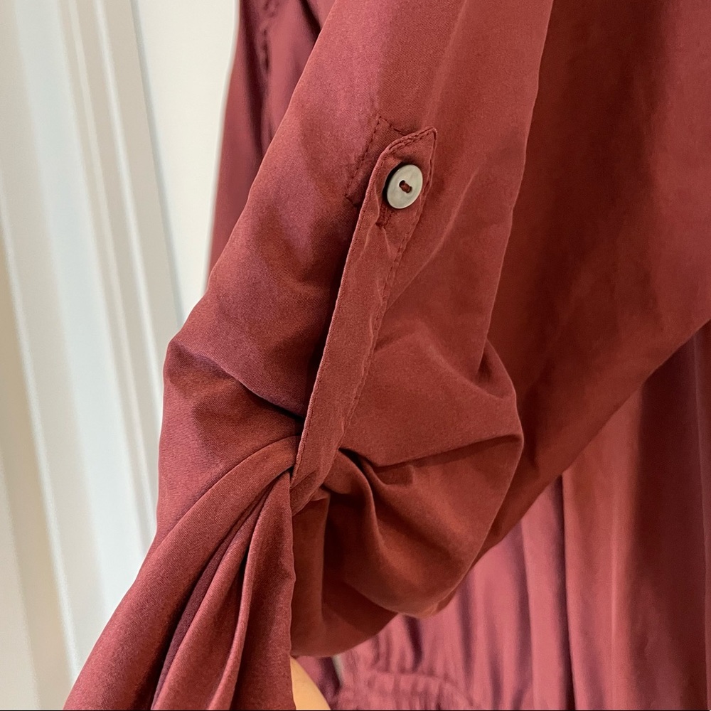 R.M. Williams 100% silk mini dress elastic waist maroon ladies size 10 - Picture 5 of 8
